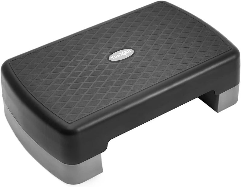 Yes4All 18.9" Aerobic Exercise Step Platform with 2 Risers, Adjustable Height Workout Stepper 3" 5.1" for Home Gym - Image 1